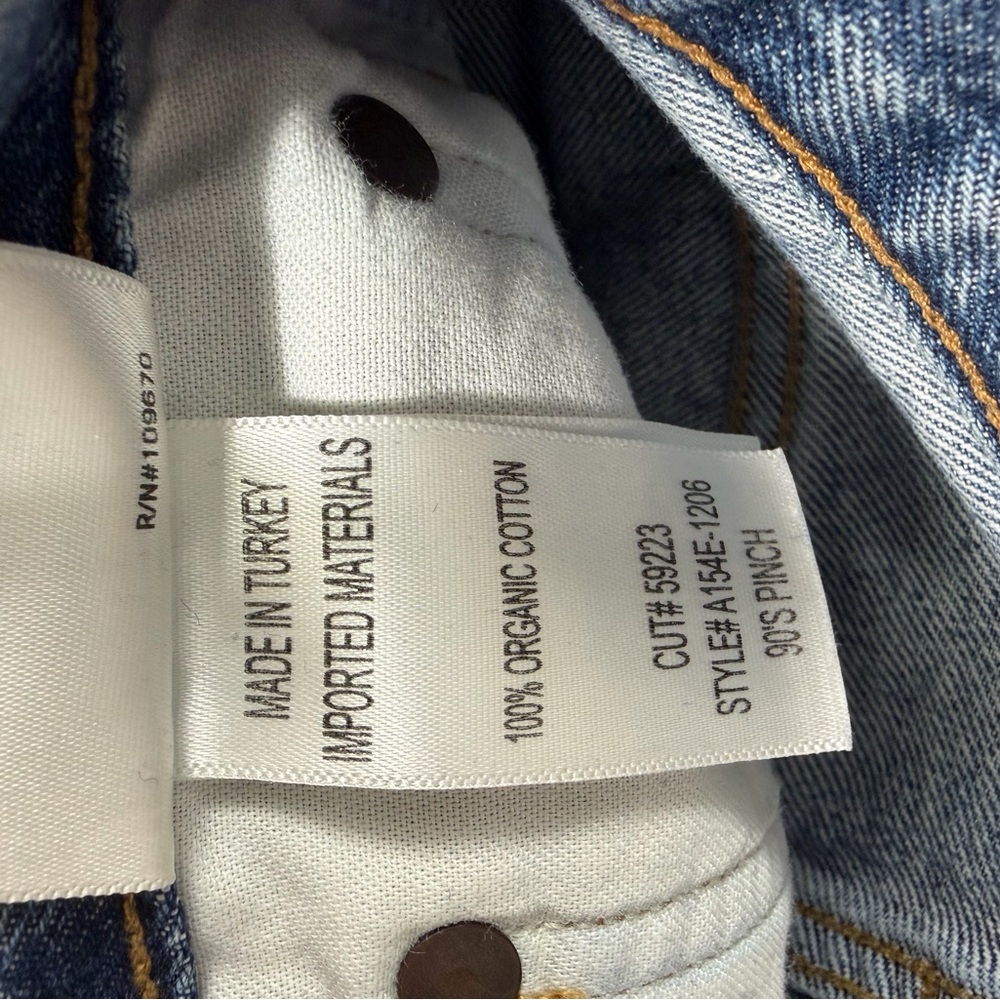 AGOLDE 90’s Mid Rise Loose Distressed Jeans Size 23 Pre-Loved 25” Inseam - Picture 5 of 7